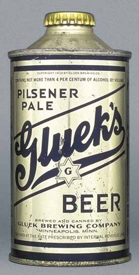 Gluek's Pilsener Pale Beer Cone Top Can