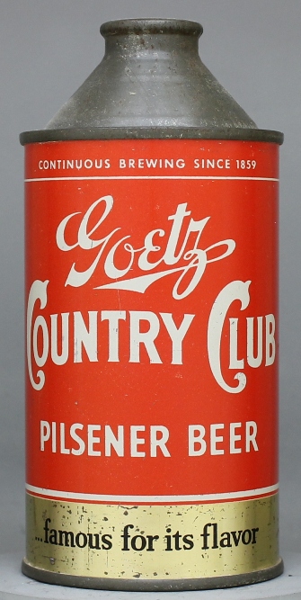 Goetz Country Club Beer Cone Top Can