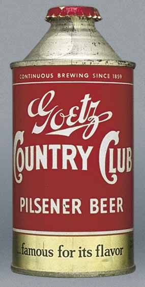 Goetz Country Club Pilsener Beer Cone Top Can