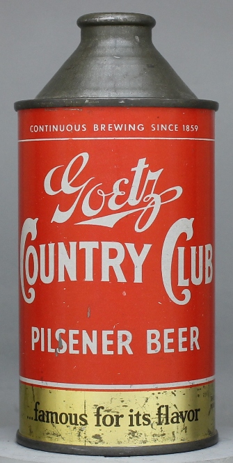 Goetz Country Club Pilsener Beer Cone Top Can