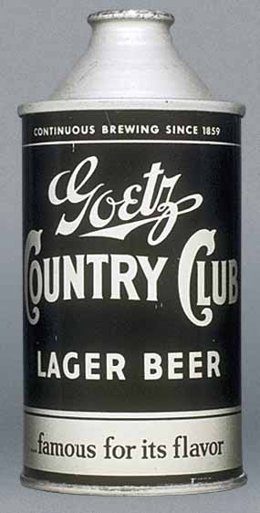 Goetz Country Club Lager Beer Cone Top Can