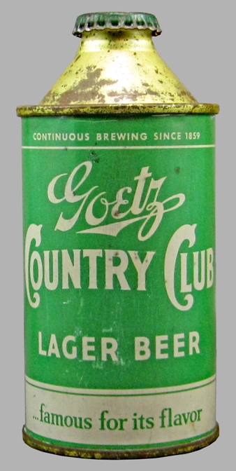 Goetz Country Club Lager Beer Cone Top Can