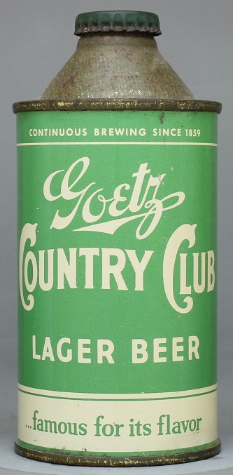 Goetz Country Club Lager Beer Cone Top Can