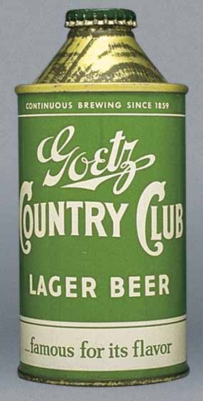 Goetz Country Club Lager Beer Cone Top Can