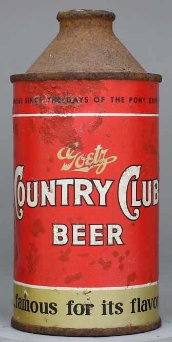 Goetz Country Club Beer Cone Top Can