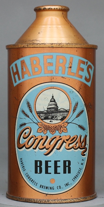 Haberle's Congress Beer Cone Top Can