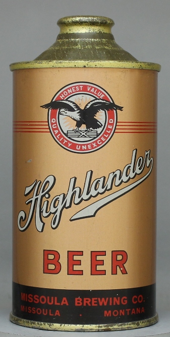 Highlander Beer Cone Top Can