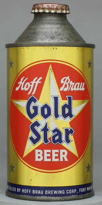 Hoff-brau Gold Star Beer Cone Top Can