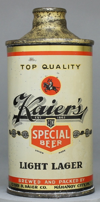 Kaier's Light Lager Beer Cone Top Can