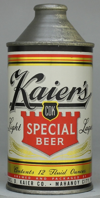 Kaier's Light Lager Beer Cone Top Can