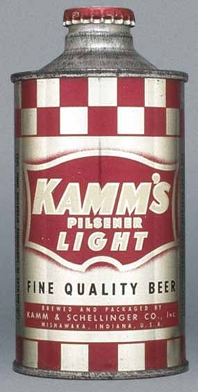 Kamm's Pilsener Light Beer Cone Top Can