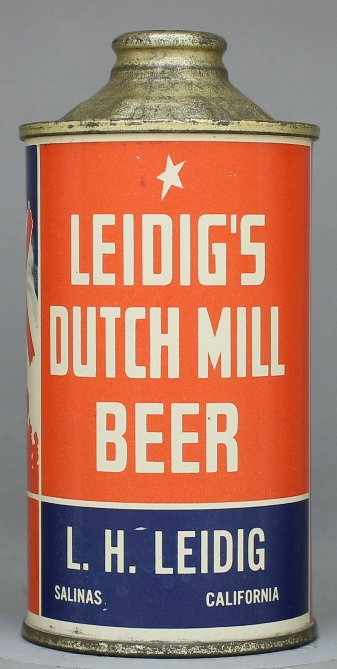 Leidig's Dutch Mill Beer Cone Top Can