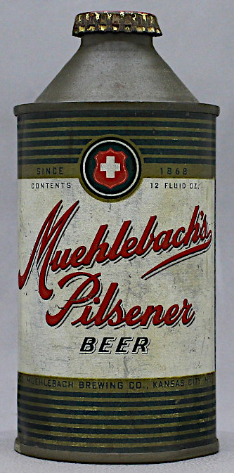 Muehlebach's Pilsner Beer Cone Top Can