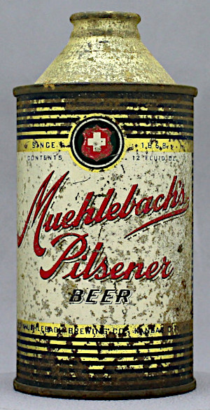 Muehlebach's Pilsner Beer Cone Top Can