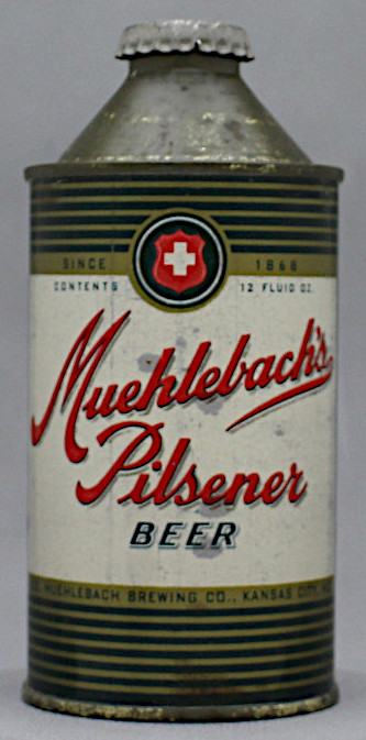 Muehlbach's Pilsner Beer Cone Top Can