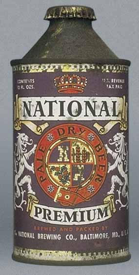 National Premium Pale Dry Beer Cone Top Can