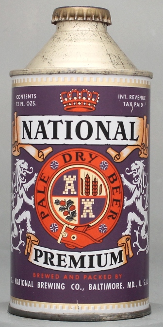 National Premium Pale Dry Beer Cone Top Can