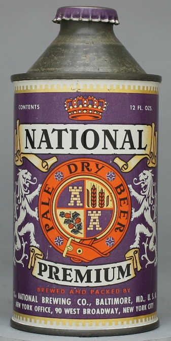 National Premium Pale Dry Beer Cone Top Can