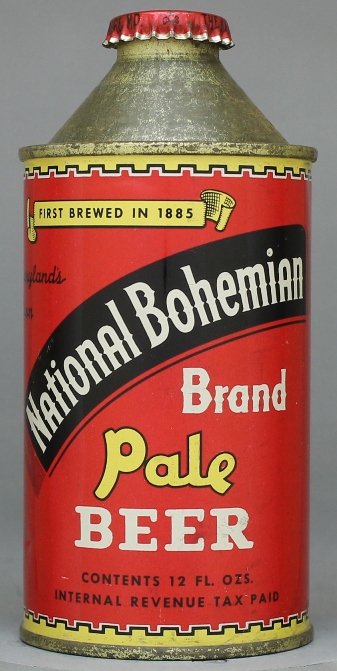 National Bohemian Brand Pale Beer Cone Top Can