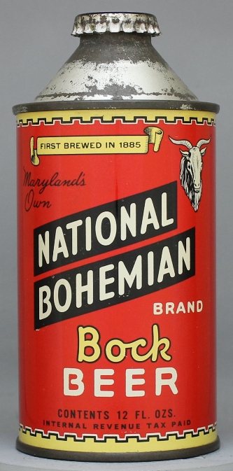 National Bohemian Brand Bock Cone Top Can