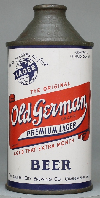 Old German Brand Premium Lager Beer Cone Top Can