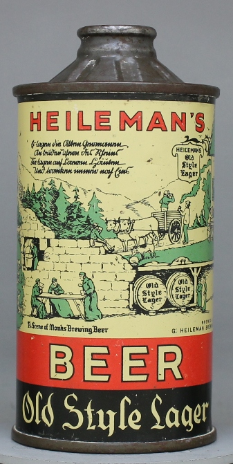Old Style Lager, Heileman's Beer Cone Top Can