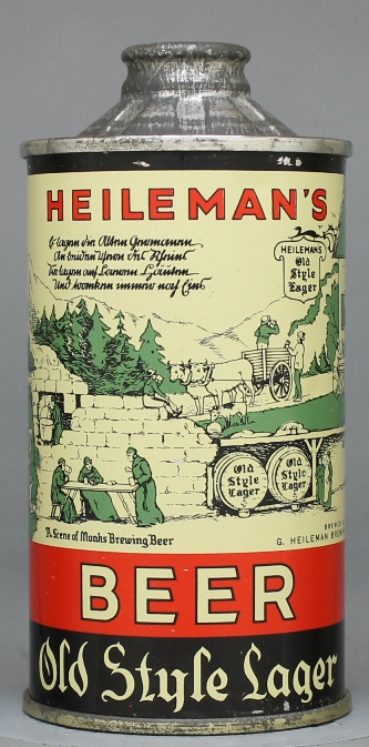 Old Style Lager, Heileman's Beer Cone Top Can
