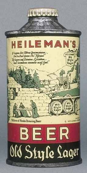 Heileman's Old Style Lager Beer Cone Top Can