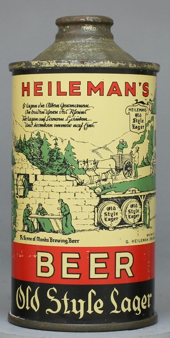 Heileman's Old Style Lager Beer Cone Top Can