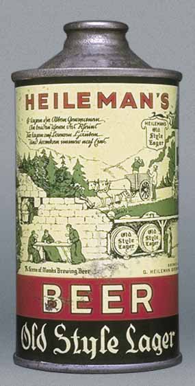 Heileman's Old Style Lager Beer Cone Top Can