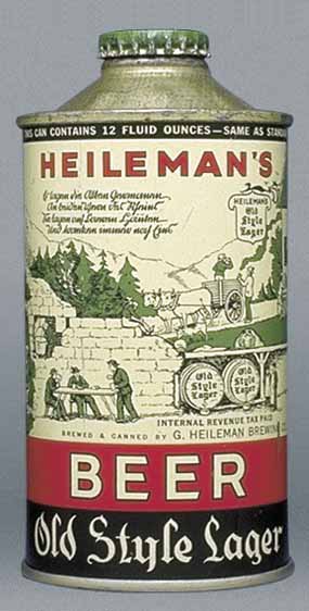 Heileman's Old Style Lager Beer Cone Top Can