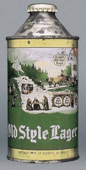 Old Style Lager Beer Cone Top Can