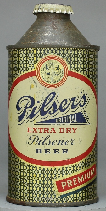 Pilser's Extra Dry Pilsener Beer Cone Top Can