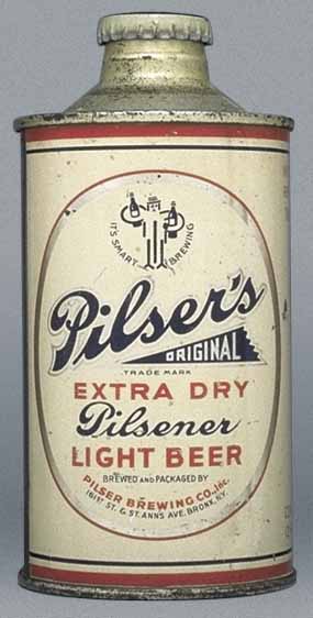 Pilser's Extra Dry Pilsener Light Beer Cone Top Can