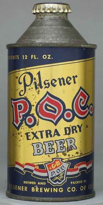 P.o.c. Pilsener Extra Dry Beer Cone Top Can