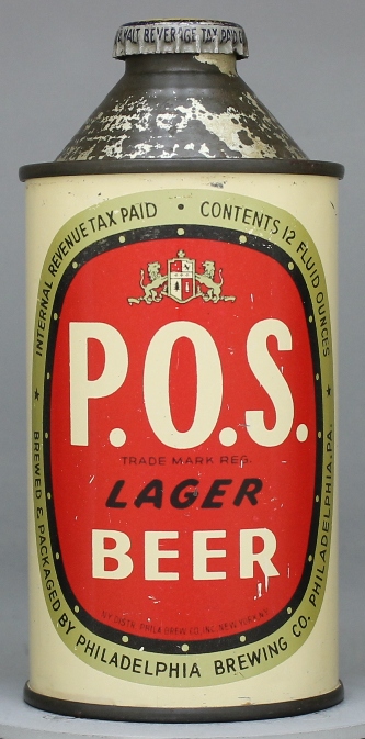 P.o.s. Lager Beer Cone Top Can