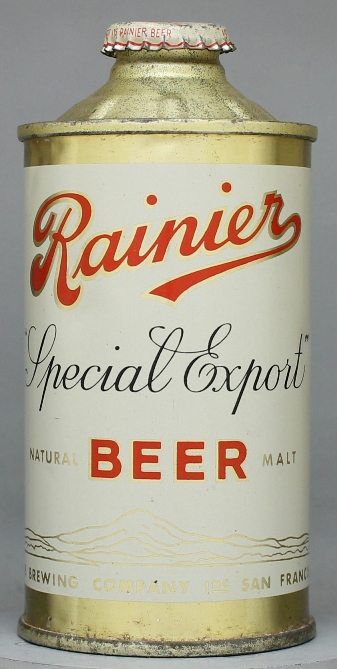 Rainier Special Export Beer Cone Top Can