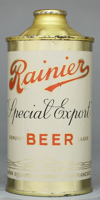 Rainier Special Export Lager Beer Cone Top Can