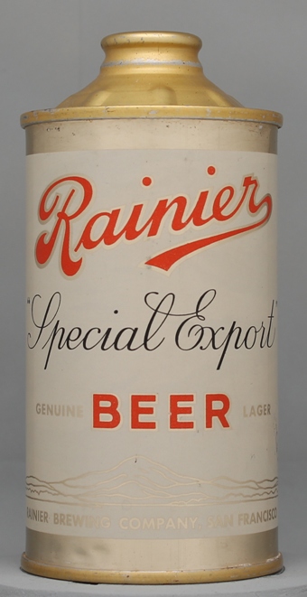 Rainier Special Export Genuine Lager Beer Cone Top Can