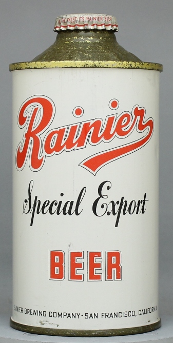Rainier Special Export Beer Cone Top Can