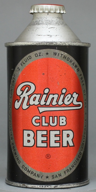 Rainier Club Beer Cone Top Can