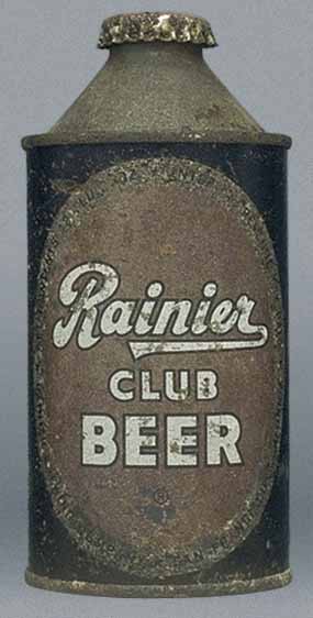 Rainier Club Beer Cone Top Can