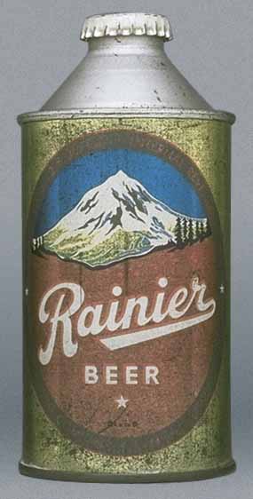 Rainier Beer Cone Top Can
