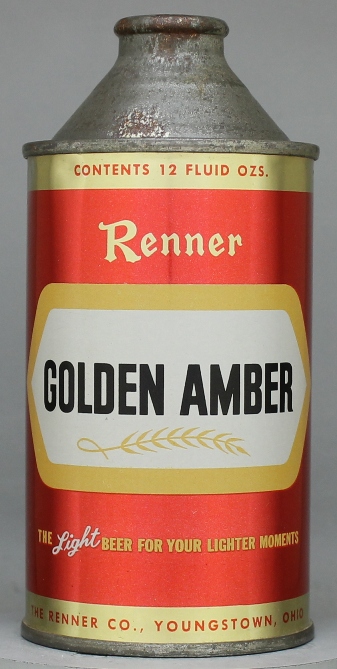 Renner Golden Amber Light Beer Cone Top Can