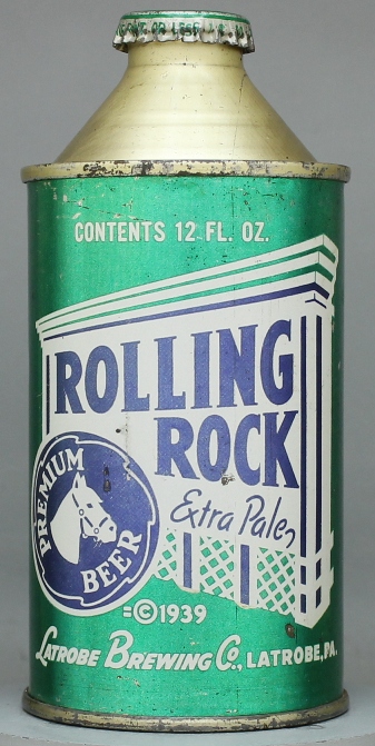 Rolling Rock Extra Pale Premium Beer Cone Top Can