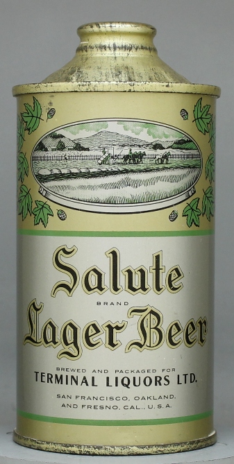 Salute Brand Lager Beer Cone Top Can