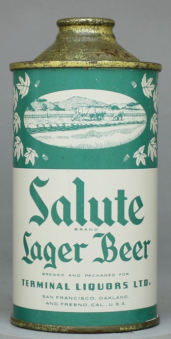 Salute Brand Lager Beer Cone Top Can
