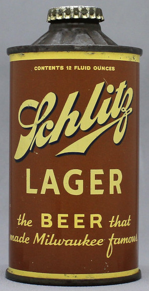 Schlitz Lager Beer Cone Top Can