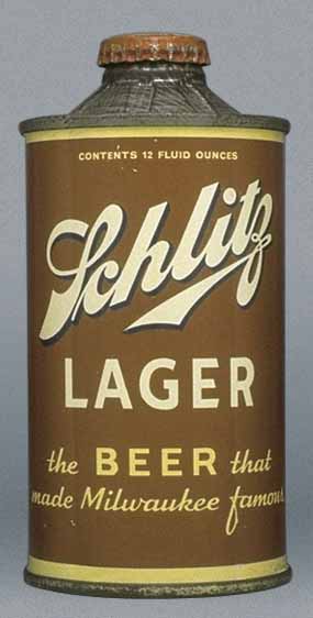 Schlitz Lager Beer Cone Top Can