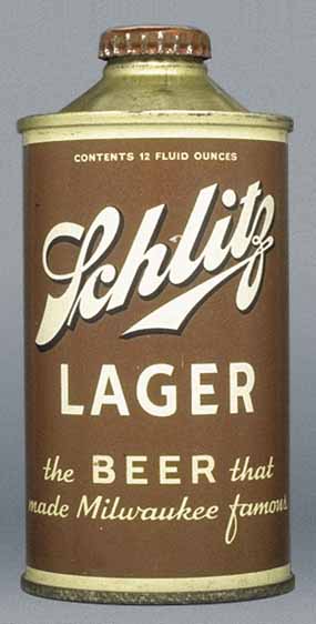 Schlitz Lager Beer Cone Top Can